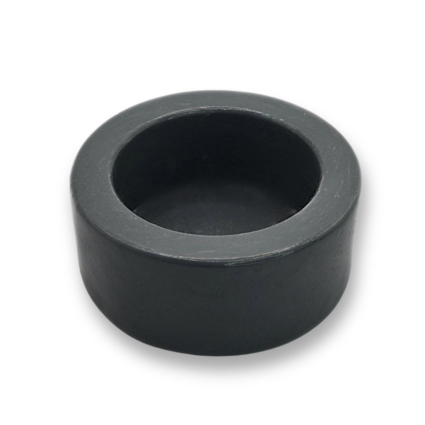 Black round tealight holder on a white background