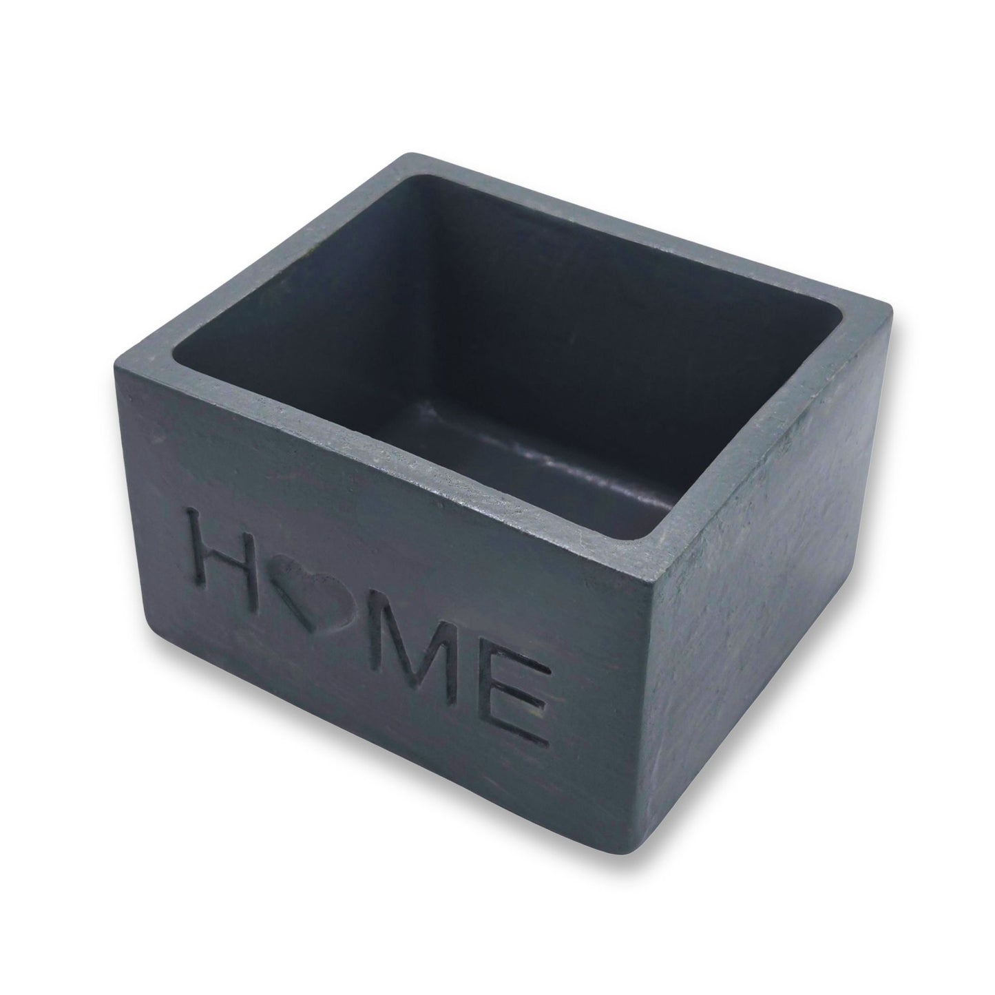 Gray Home planter on a white background