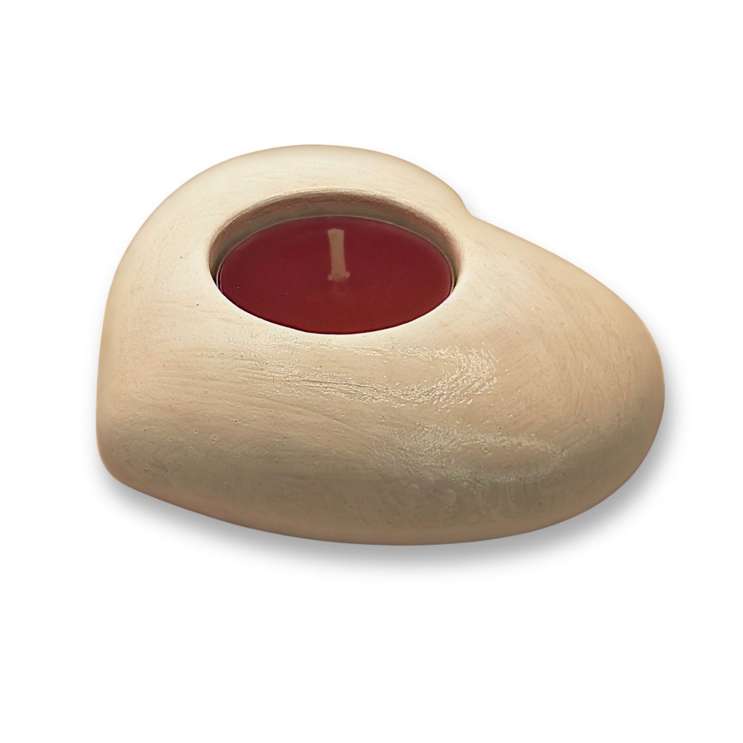 object with a red candle on a white background