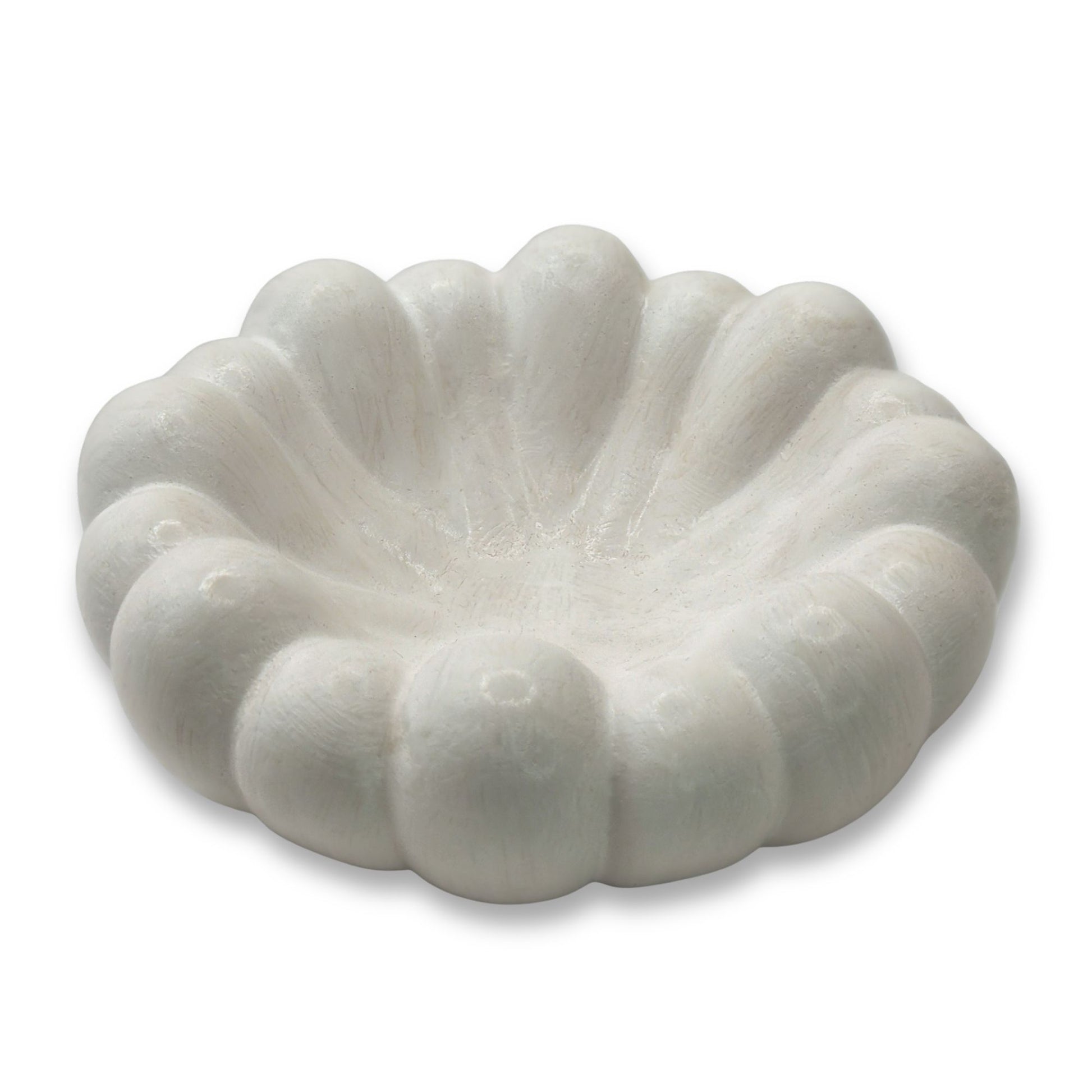 White cloud ashtray with shell-like design on a white background