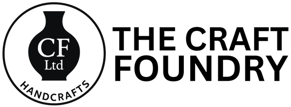 Logo of The Craft Foundry with a black vase icon and 'CF Ltd Handcrafts' text on a white background.