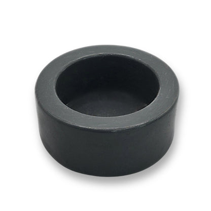 Black round tealight holder on a white background