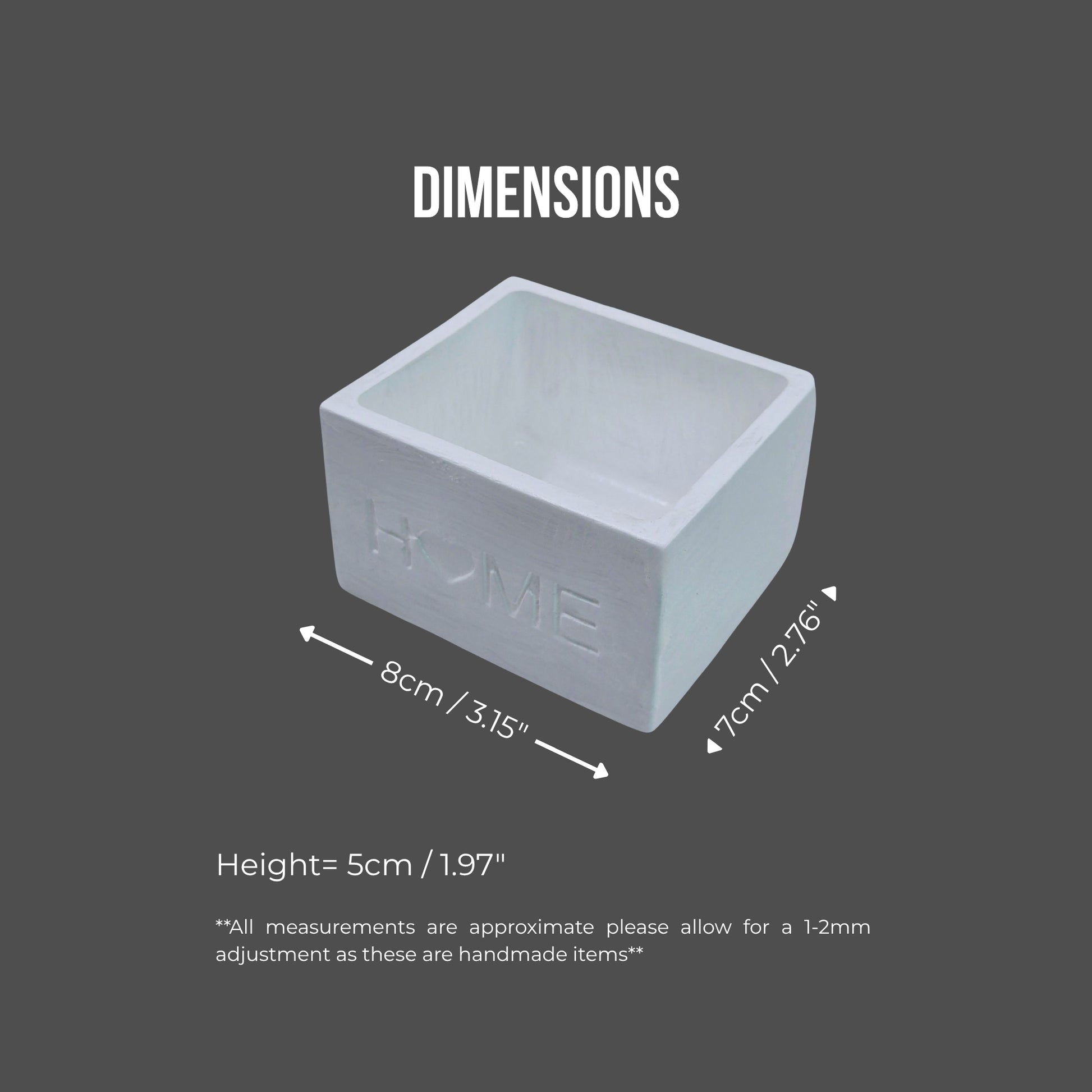 planter dimensions on a dark gray background